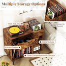 Record Player Stand with Power Outlet-Rustic Brown by LJGDeals