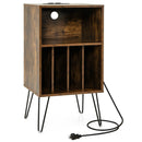 Record Player Stand with Charging Station by LJGDeals