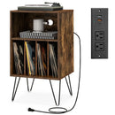 Record Player Stand with Charging Station by LJGDeals