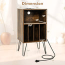 Record Player Stand with Charging Station by LJGDeals