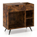 Record Player Stand with Power Outlet-Rustic Brown by LJGDeals