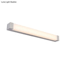 GobekUsa Rectangle Bathroom Wall Mount Light Aluminum LED Nordic Vanity Lamp with Acrylic Shade in White, Warm/White Light (18"/22" W)