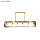GobekUsa Rectangle Island Pendant: Black/Brass, Classic Metal, 5/6 Bulbs - Perfect for Dining Room Ceiling Lighting