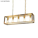 GobekUsa Rectangle Island Pendant: Black/Brass, Classic Metal, 5/6 Bulbs - Perfect for Dining Room Ceiling Lighting
