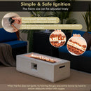 42 Inch 50 000 BTU Rectangle Terrazzo Fire Pit Table with PVC Cover-White by LJGDeals