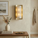 Rectangular Calviero Snowflake Stone Wall Lamp