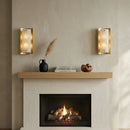 Rectangular Calviero Snowflake Stone Wall Lamp