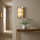 Rectangular Calviero Snowflake Stone Wall Lamp