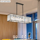 GobekUsa Rectangular Clear Crystal Island Pendant Light - 3 Head Traditional Suspension Lighting for Dining Room
