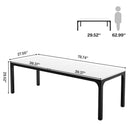 Rectangular Dining Table, 78 inch Long Kitchen Table for 6-8 People