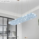 GobekUsa Rectangular K9 Crystal Ceiling Pendant Light - Contemporary Clear Dining Room Suspension Lamp