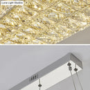 GobekUsa Rectangular K9 Crystal Ceiling Pendant Light - Contemporary Clear Dining Room Suspension Lamp