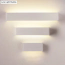 GobekUsa Rectangular Metal Wall Mounted Lamp - Modernist 8"/12" Wide LED Up & Down Lighting in Gold/Black/White, White/Warm Light