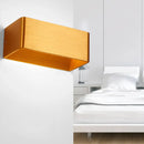 GobekUsa Rectangular Metal Wall Mounted Lamp - Modernist 8"/12" Wide LED Up & Down Lighting in Gold/Black/White, White/Warm Light