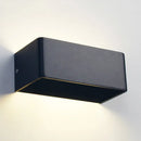 GobekUsa Rectangular Metal Wall Mounted Lamp - Modernist 8"/12" Wide LED Up & Down Lighting in Gold/Black/White, White/Warm Light