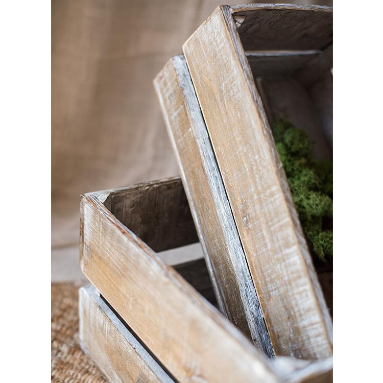 Rectangular Solid Wood Crates