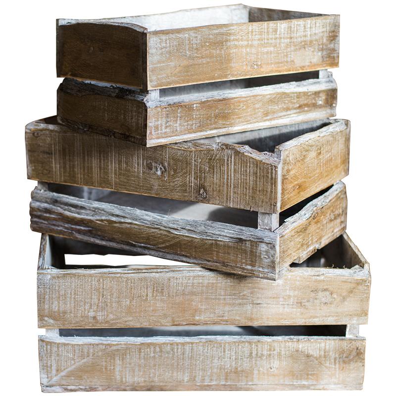 Rectangular Solid Wood Crates