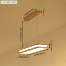 GobekUsa Rectangular Wood Island Pendant Light - Nordic LED Dining Room Fixture in Beige