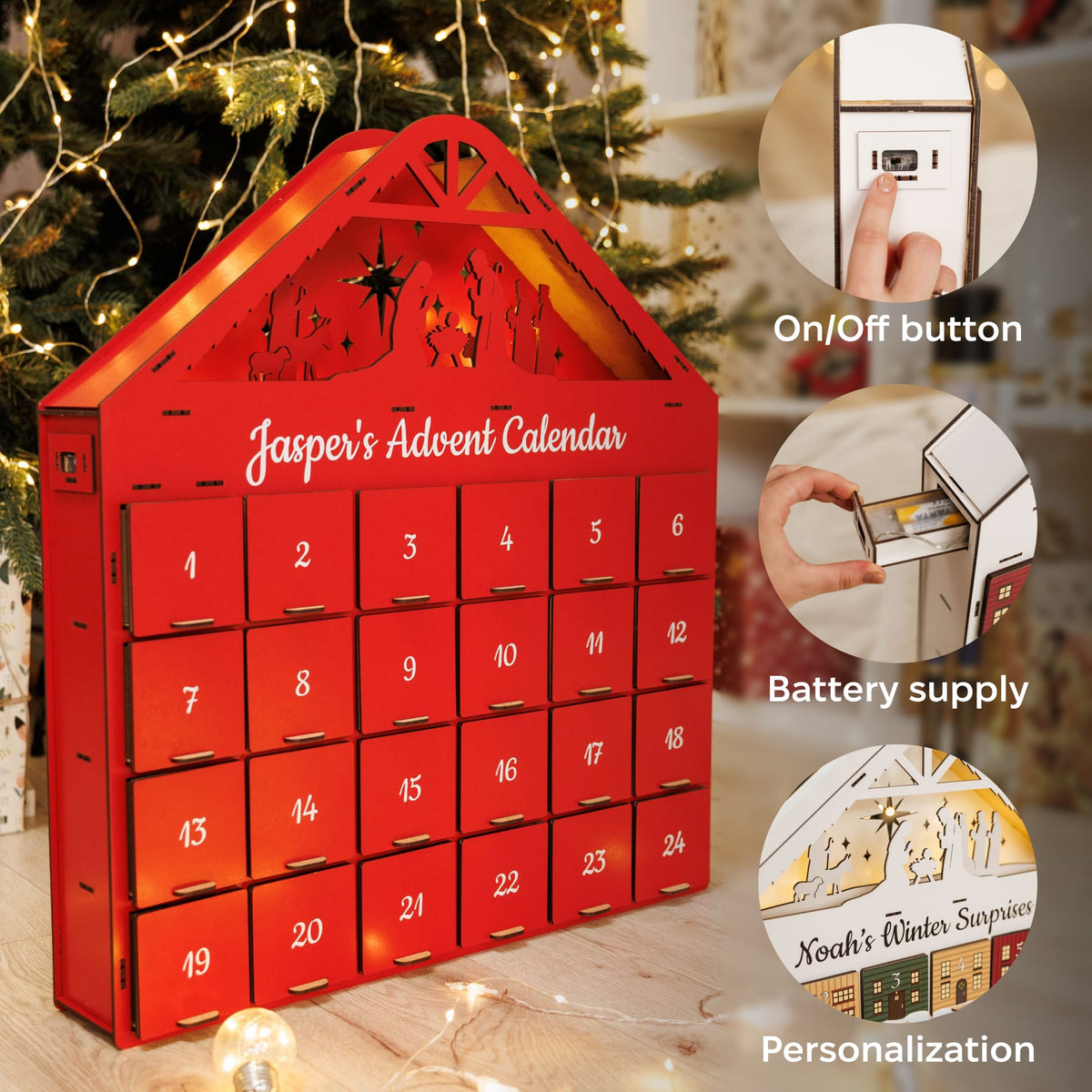 Christmas Advent Calendar - Red, photo 10 of 11