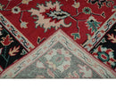 Red and Black Hand Knotted Wool Area Rug - Traditional Oushak