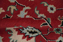 Red and Black Hand Knotted Wool Area Rug - Traditional Oushak