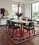 Red and Black Hand Knotted Wool Area Rug - Traditional Oushak