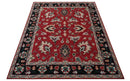 Red and Black Hand Knotted Wool Area Rug - Traditional Oushak