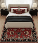 Red and Black Hand Knotted Traditional Oushak Custom made wool Area Rug