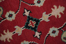 Red and Black Hand Knotted Wool Area Rug - Traditional Oushak