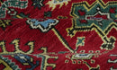 Maroon and Blue Turkish Oushak Kashgar Antique Traditional Hand Knotted Wool Area Rug by The Rug Decor