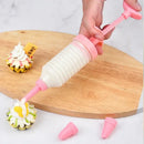 Red and clear cookie cream cake press kitchen decorating kit by Decorbites