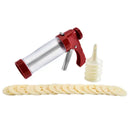 Red and clear cookie cream cake press kitchen decorating kit by Decorbites