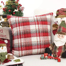 Red and cream buffalo plaid cushion cover living room throw pillow by Decorbites