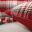 Red and cream buffalo plaid cushion cover living room throw pillow by Decorbites