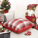 Red and cream buffalo plaid cushion cover living room throw pillow by Decorbites