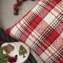 Red and cream buffalo plaid cushion cover living room throw pillow by Decorbites