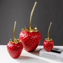 GobekUsa Gold Strawberry Figurine Decor for Home Decor & Display