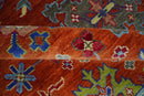 Red and Ivory Vibrant colorful Hand knotted Traditional Oushak 9x12 Wool Area Rug by The Rug Decor