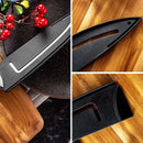 Red and silver striped knife blade protector cover kitchen guard by Decorbites