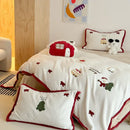 GobekUsa Cartoon Embroidered Cashmere Winter Bedding Set - Queen Size