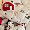 GobekUsa Cartoon Embroidered Cashmere Winter Bedding Set - Queen Size