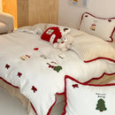 GobekUsa Cartoon Embroidered Cashmere Winter Bedding Set - Queen Size