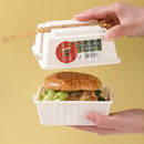 Red and white hamburger bento box set kitchen picnic storage container by Decorbites