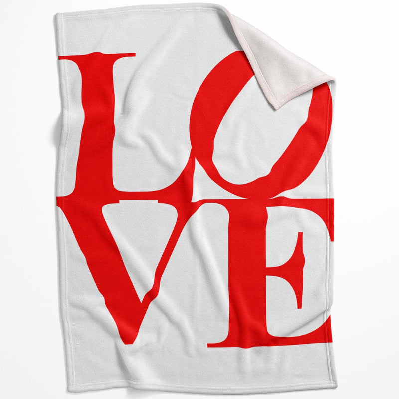 Red and White Love Blanket