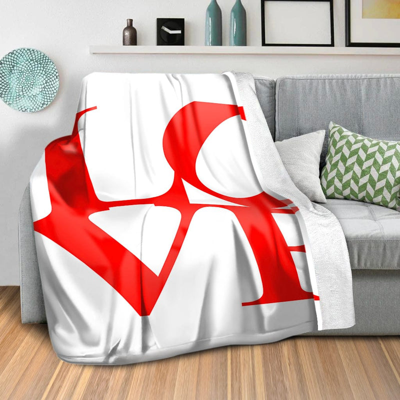 Red and White Love Blanket