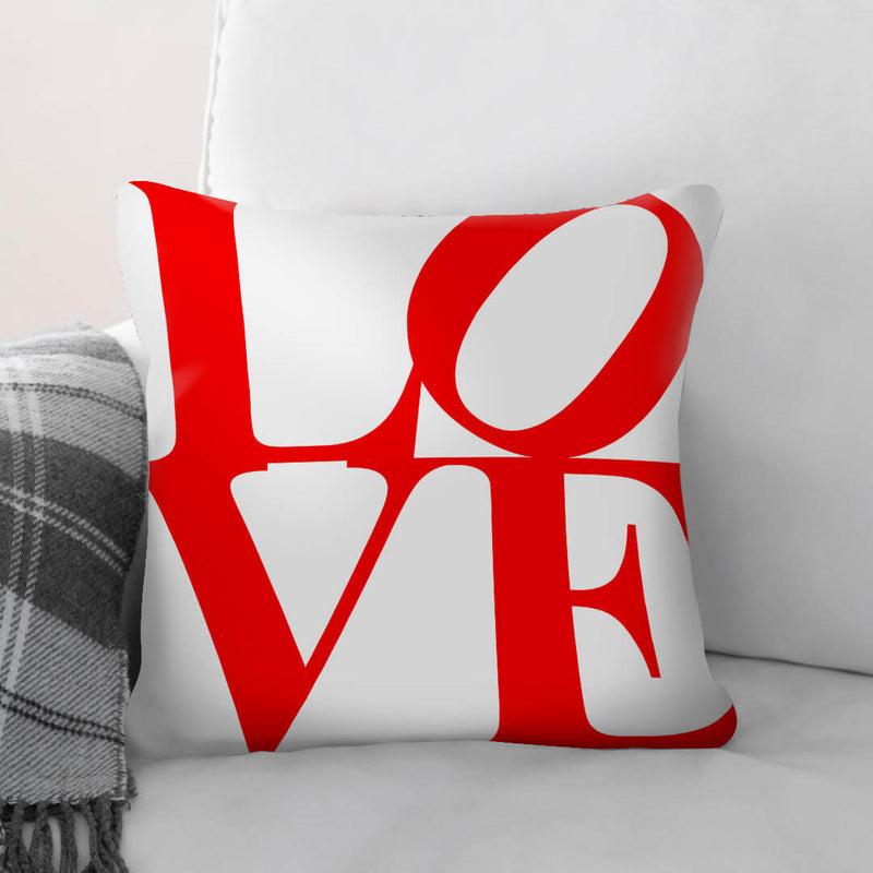 Red and White Love Cushion