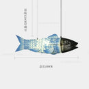 GobekUsa Bamboo Fish Pendant Light: Chinese Style Chandelier for Modern Living Room Decor