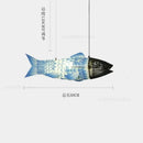 GobekUsa Bamboo Fish Pendant Light: Chinese Style Chandelier for Modern Living Room Decor