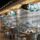 GobekUsa Bamboo Fish Pendant Light: Chinese Style Chandelier for Modern Living Room Decor