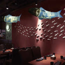 GobekUsa Bamboo Fish Pendant Light: Chinese Style Chandelier for Modern Living Room Decor